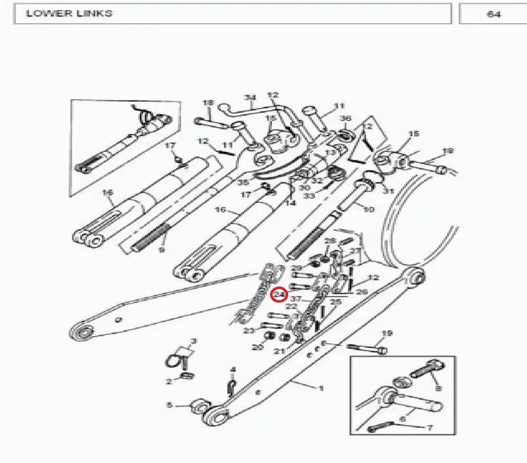 Diagram reference for Millat Massey Ferguson Tractor Spare Part 0 PIN CLEVIS 2531601253160 MODEL 2025 - Massey Ferguson tractor spare part