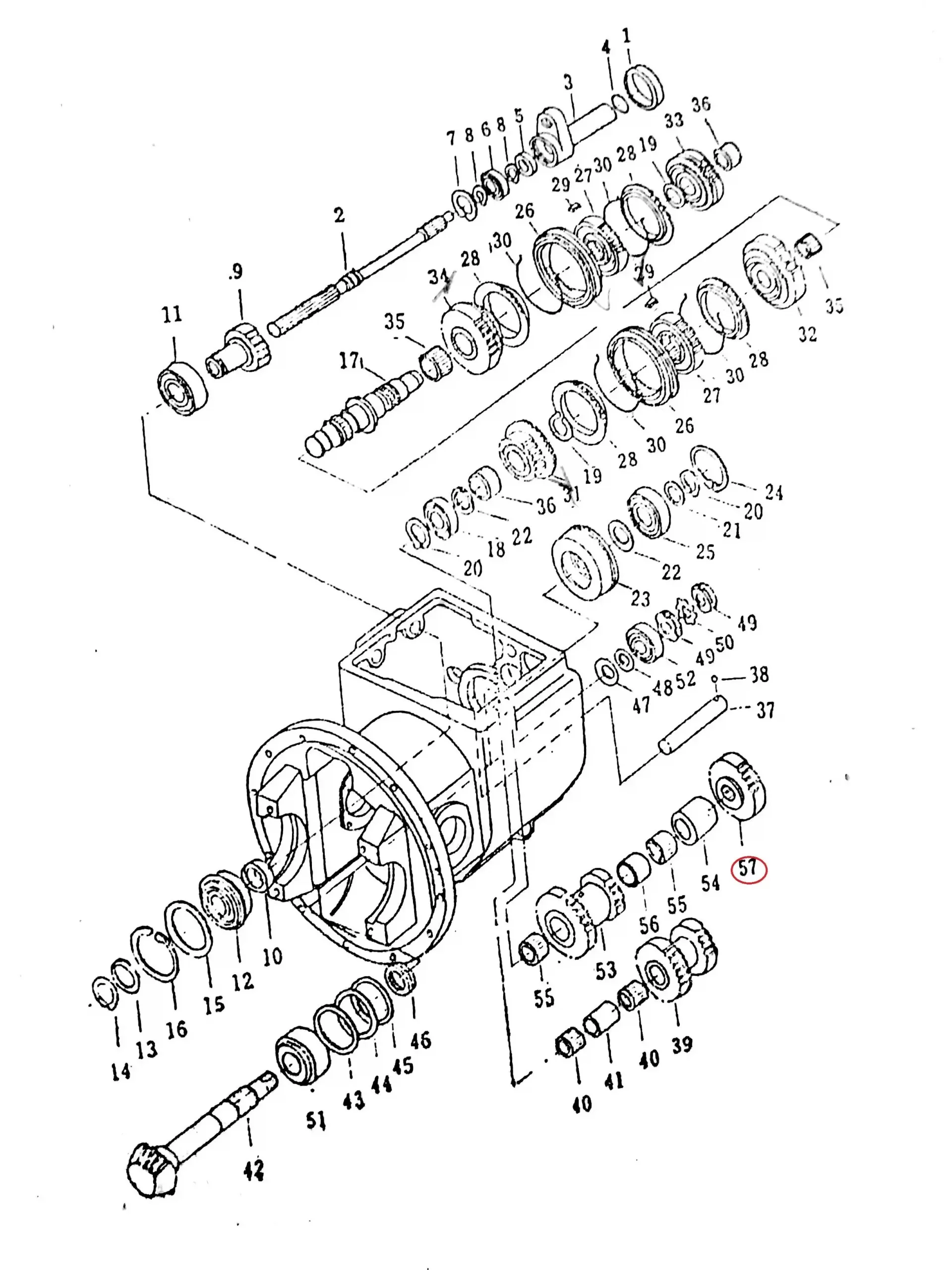 Diagram reference for Millat Massey Ferguson Tractor Spare Part 3 GEAR OUTPUT 12104381200342391 H - Massey Ferguson tractor spare part