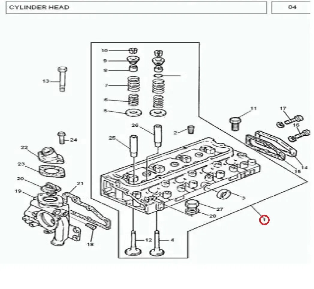 Diagram reference for Millat Massey Ferguson Tractor Spare Part 5 CYLDHEAD 3851832951183295 - Massey Ferguson tractor spare part