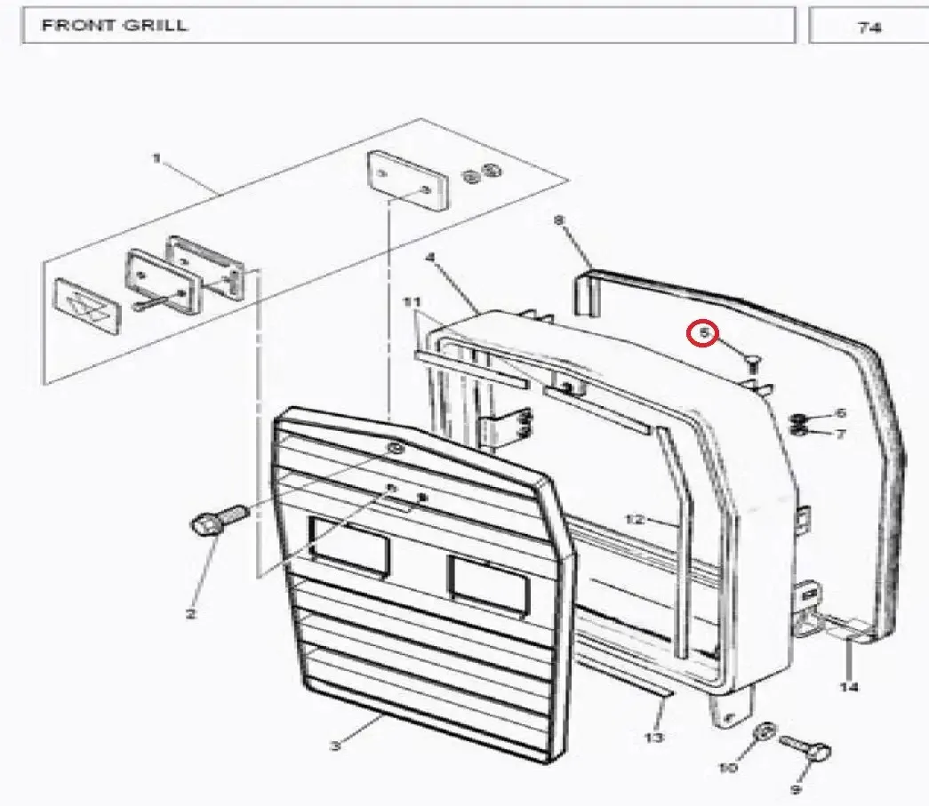 Diagram reference for Millat Massey Ferguson Tractor Spare Part SCREW M 8 X 1323194123194 S 1 - Massey Ferguson tractor spare part