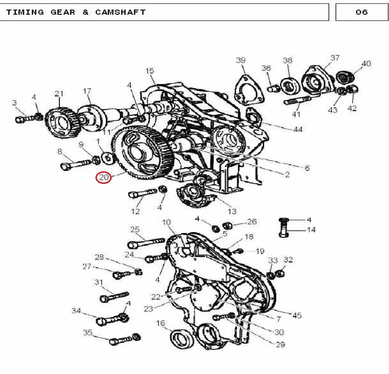 Diagram reference for Millat Massey Ferguson Tractor Spare Part GEAR IDLER 18080131164362 - Massey Ferguson tractor spare part