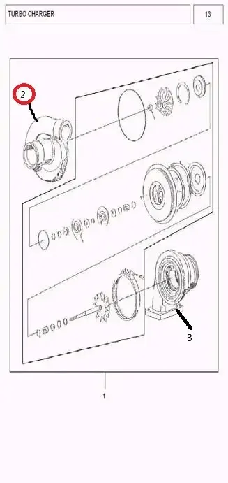 Diagram reference for Millat Massey Ferguson Tractor Spare Part 78 COVER COMPRESSOR 1311878 - Massey Ferguson tractor spare part