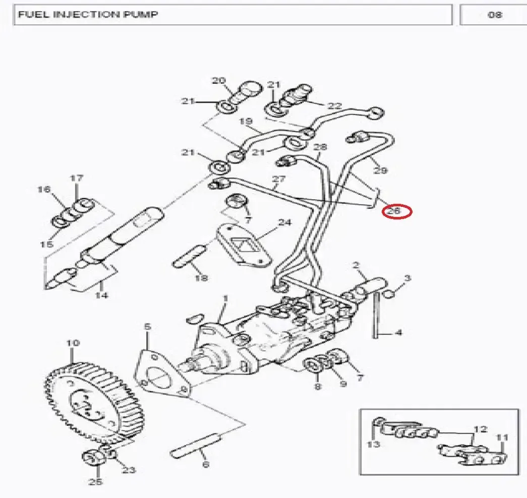 Diagram reference for Millat Massey Ferguson Tractor Spare Part 4 PIPE 3 PCSET MF 260 1850241185024 - Massey Ferguson tractor spare part