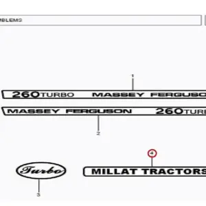Millat Massey Ferguson Tractor Spare Part 6 EMBLEMMILLAT MF 260 3350061335006 - Massey Ferguson tractor spare part