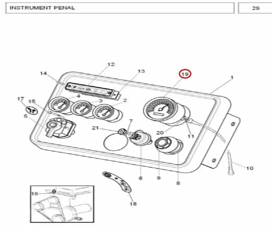 Diagram reference for Millat Massey Ferguson Tractor Spare Part 1 METERHOUR 37538529320111674637 - Massey Ferguson tractor spare part