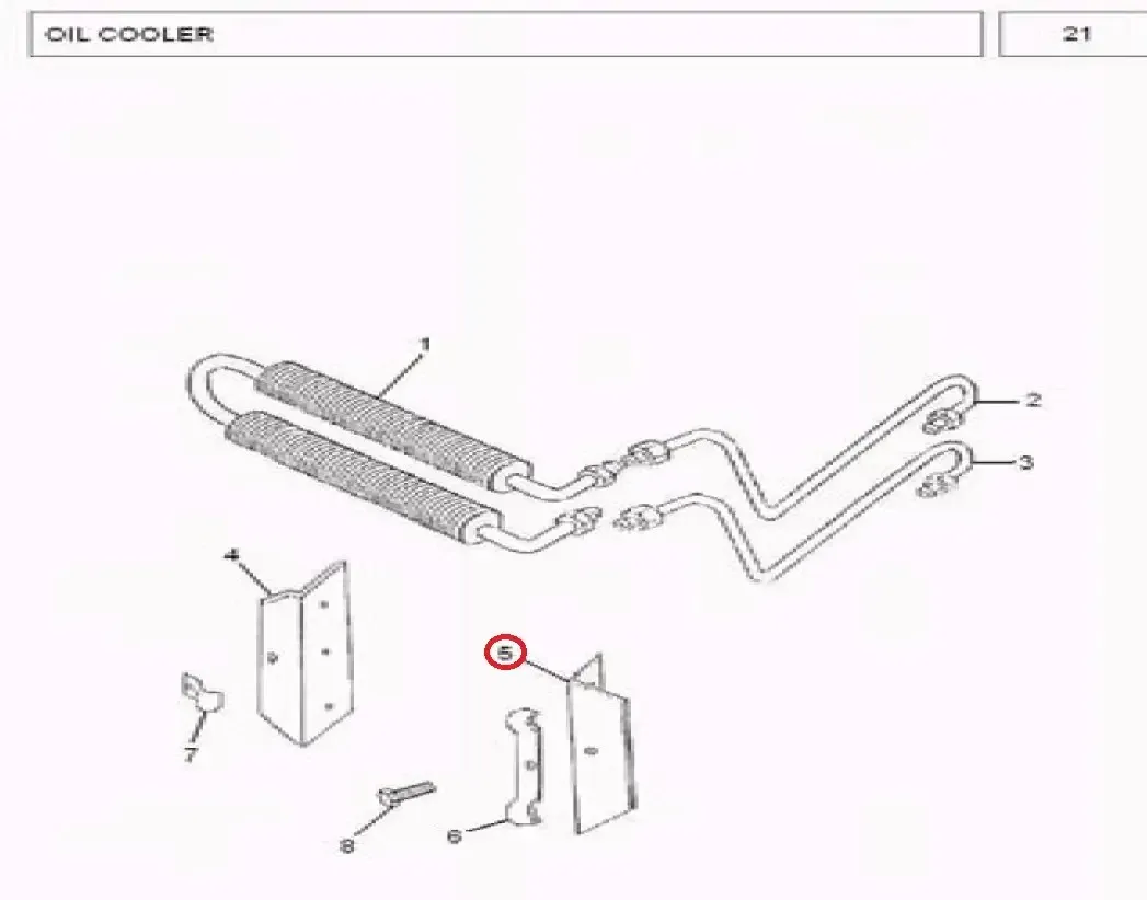 Diagram reference for Millat Massey Ferguson Tractor Spare Part 8 BRACKET COOLERLH 1850781185078 - Massey Ferguson tractor spare part