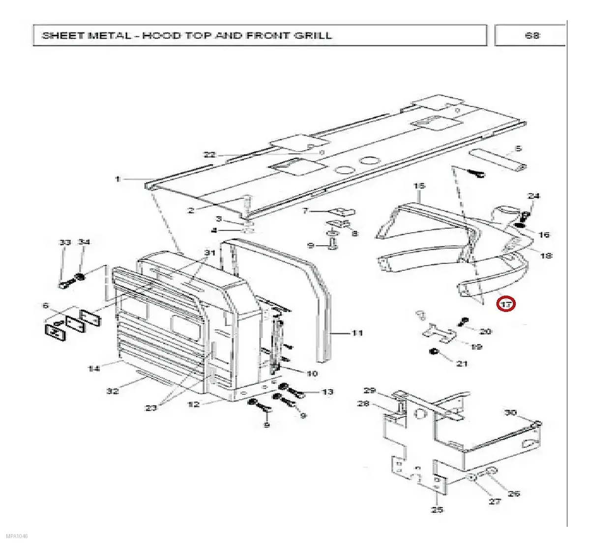 Millat Massey Ferguson Tractor Spare Part INSTPANELUPPER 23335123039 F - Massey Ferguson tractor spare part