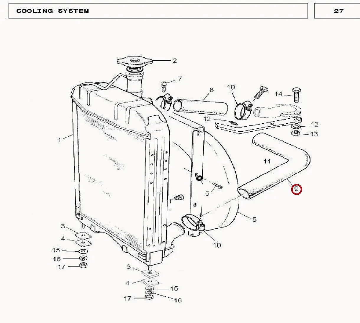 Millat Massey Ferguson Tractor Spare Part HOSE RADIATOR LOWER MF 240 2101311860374 - Massey Ferguson tractor spare part