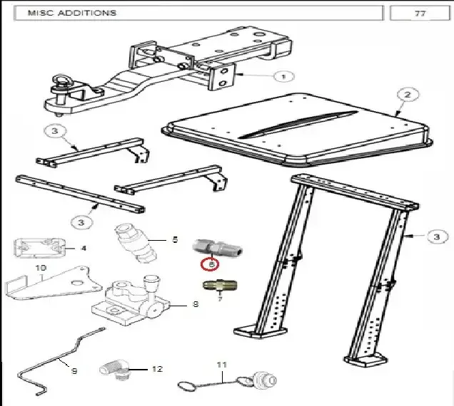 Diagram reference for Millat Massey Ferguson Tractor Spare Part CONNECTORTIP PIN G PIPE 27186127186 - Massey Ferguson tractor spare part