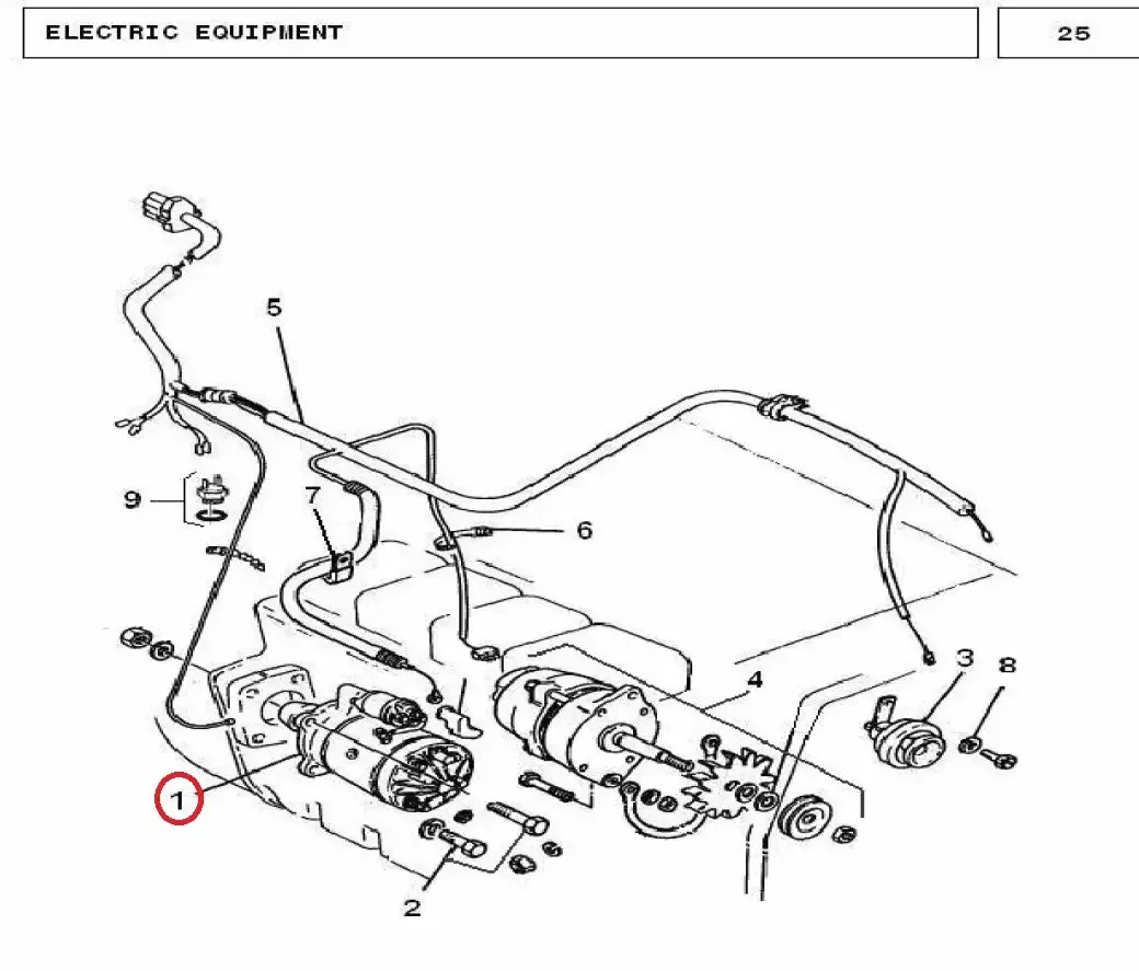Diagram reference for Millat Massey Ferguson Tractor Spare Part STARTER MOTOR 2402400111680065 - Massey Ferguson tractor spare part