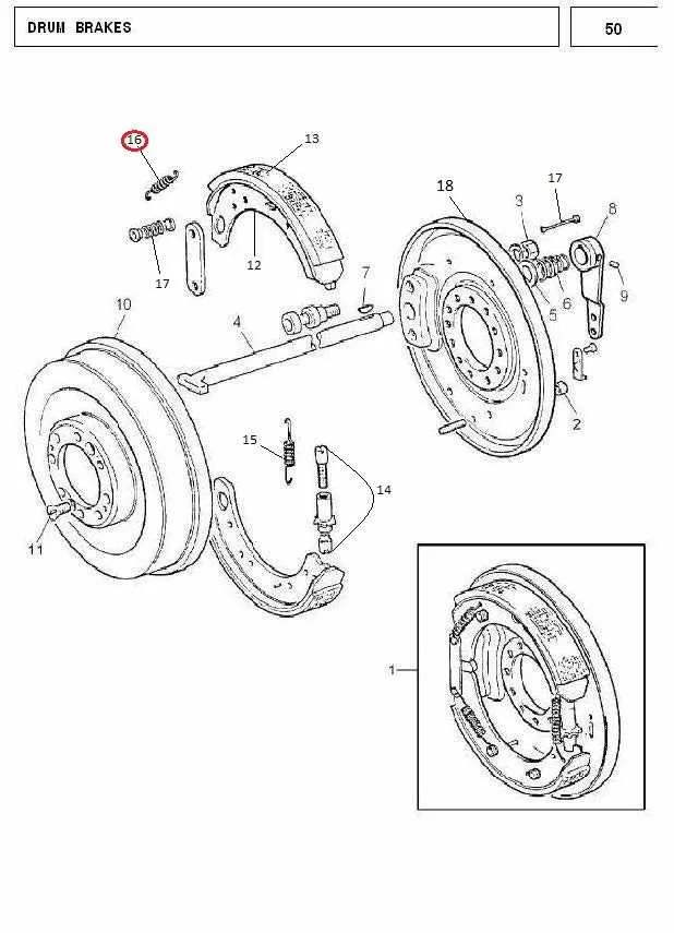 Diagram reference for Millat Massey Ferguson Tractor Spare Part SP RING BRAKESHOESMALL 1030611890319 L - Massey Ferguson tractor spare part