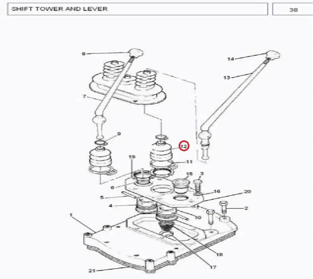 Diagram reference for Millat Massey Ferguson Tractor Spare Part 1 COVER BOOT 38547304111694127 - Massey Ferguson tractor spare part