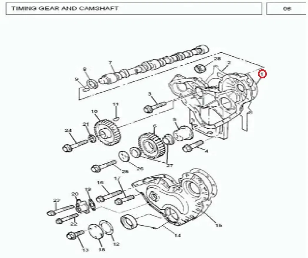 Diagram reference for Millat Massey Ferguson Tractor Spare Part 5 TIMINGCASE 385183135137161642 - Massey Ferguson tractor spare part