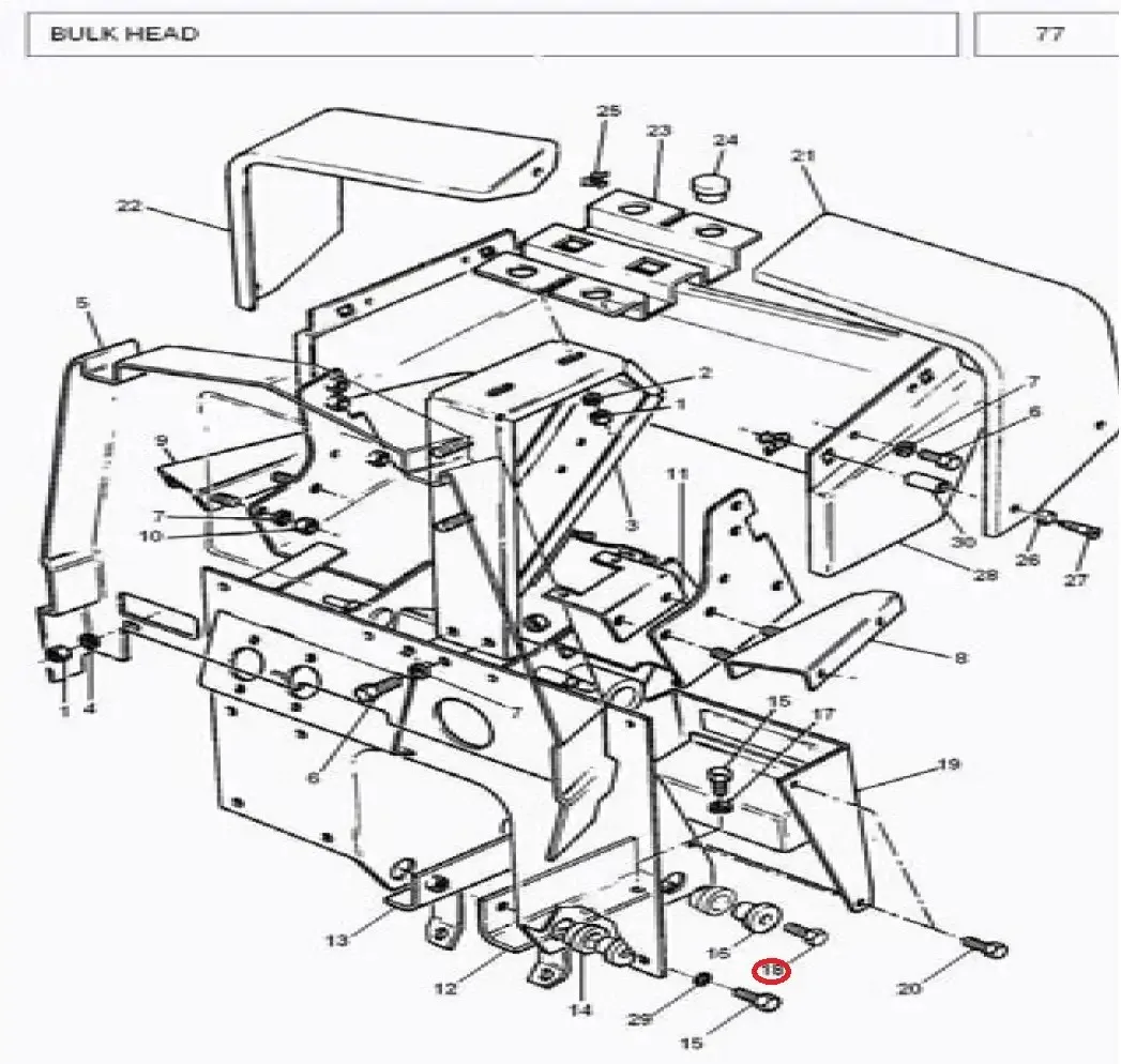Diagram reference for Millat Massey Ferguson Tractor Spare Part SCREW M 10 X 25 MM - Massey Ferguson tractor spare part