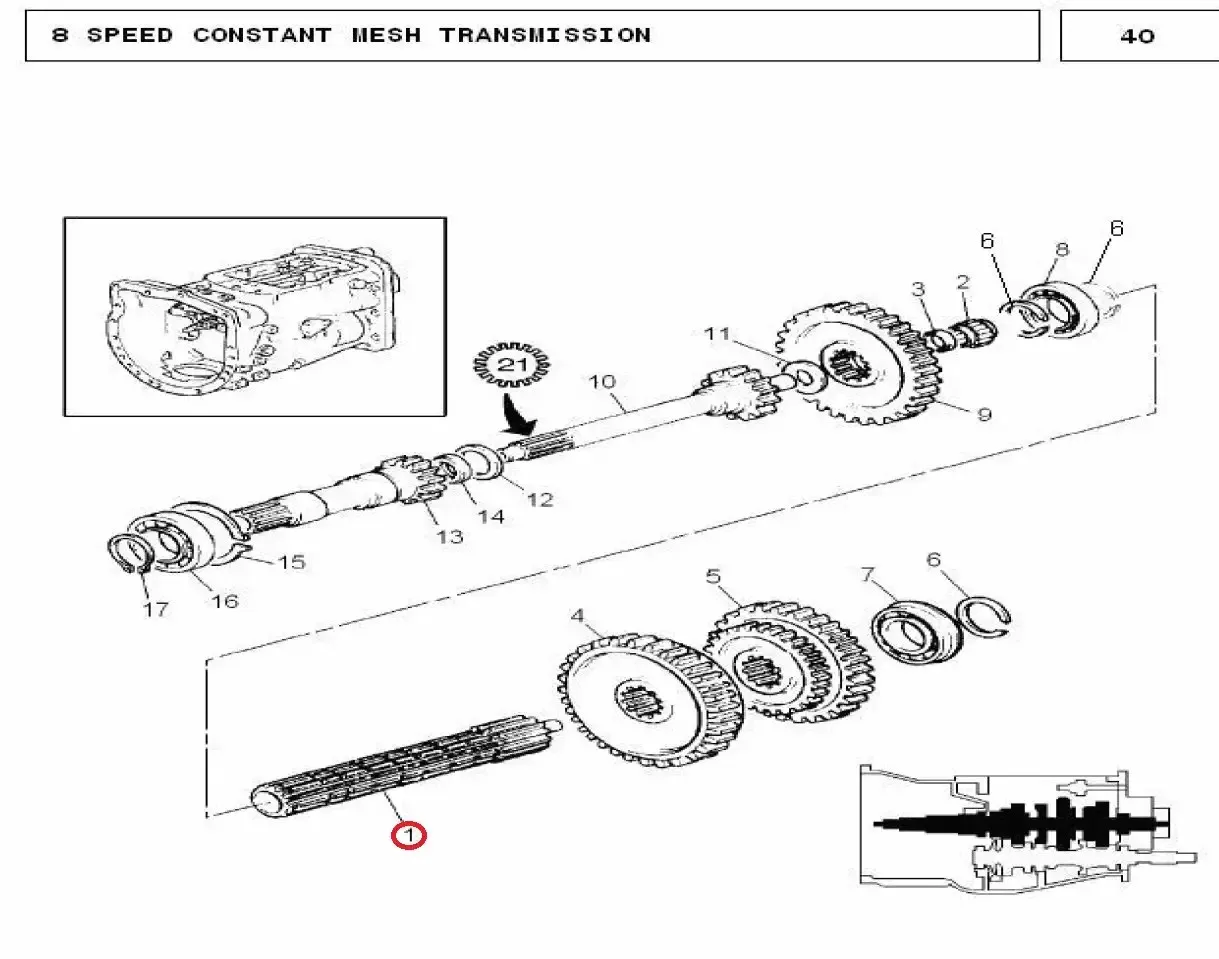 Diagram reference for Millat Massey Ferguson Tractor Spare Part SHAFT MAIN 2402601214411687643 - Massey Ferguson tractor spare part
