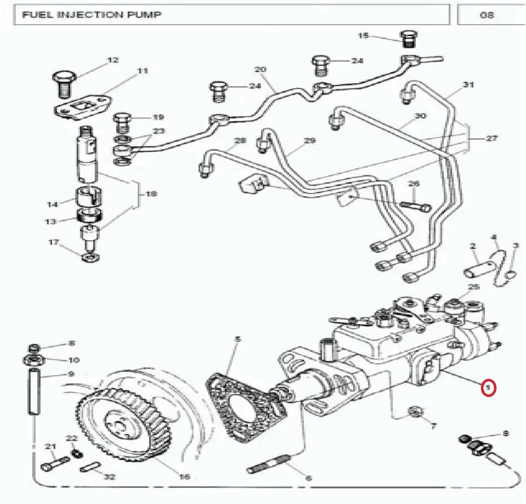 Diagram reference for Millat Massey Ferguson Tractor Spare Part 6 STANADYNEFI PUMP MF 385 1831061183106 - Massey Ferguson tractor spare part