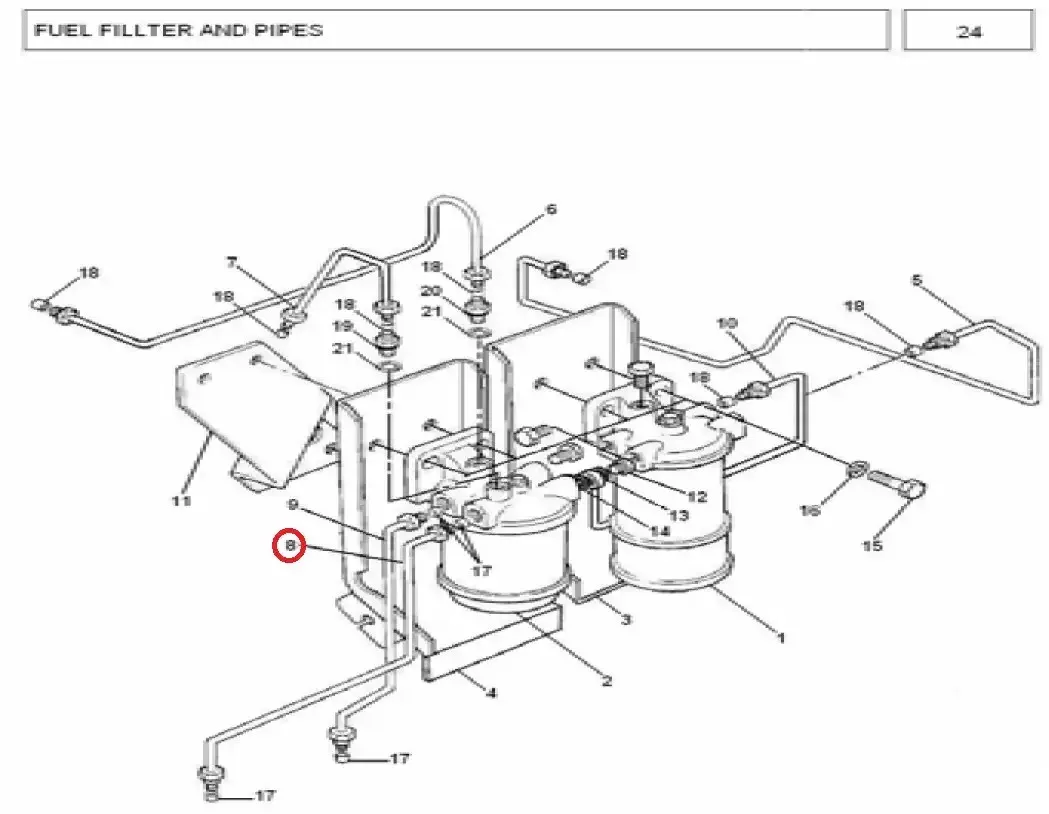 Diagram reference for Millat Massey Ferguson Tractor Spare Part 2 PIPE FILTER TOFI PUMP 193102125052 - Massey Ferguson tractor spare part