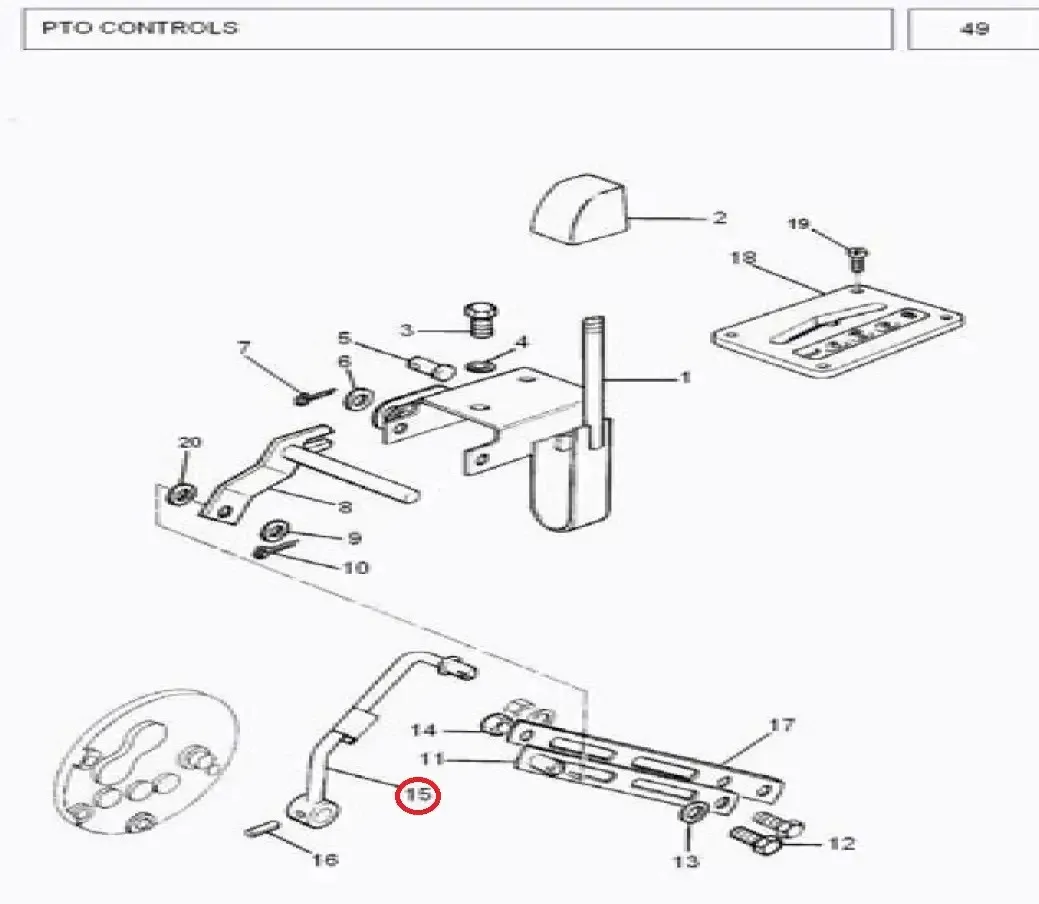 Diagram reference for Millat Massey Ferguson Tractor Spare Part 1 LEVER PTO 38571300111694736 - Massey Ferguson tractor spare part