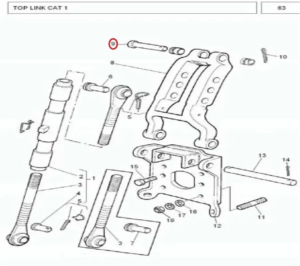 Diagram reference for Millat Massey Ferguson Tractor Spare Part 3 PIN CLEVIS 25303311694024 - Massey Ferguson tractor spare part