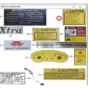 Millat Massey Ferguson Tractor Spare Part DECALCAUTIONPTO 33051133051 - Massey Ferguson tractor spare part