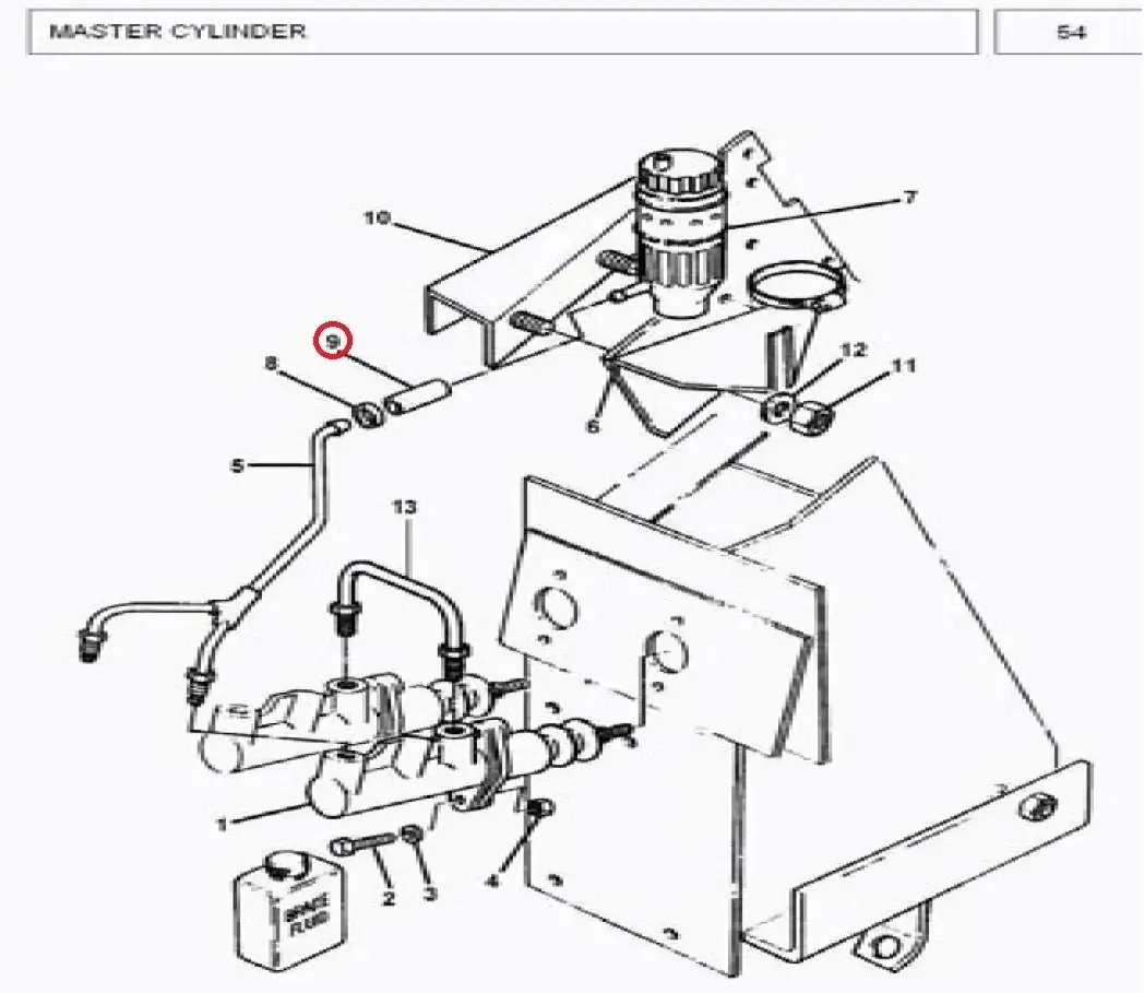 Diagram reference for Millat Massey Ferguson Tractor Spare Part 2 HOSE 163042 - Massey Ferguson tractor spare part