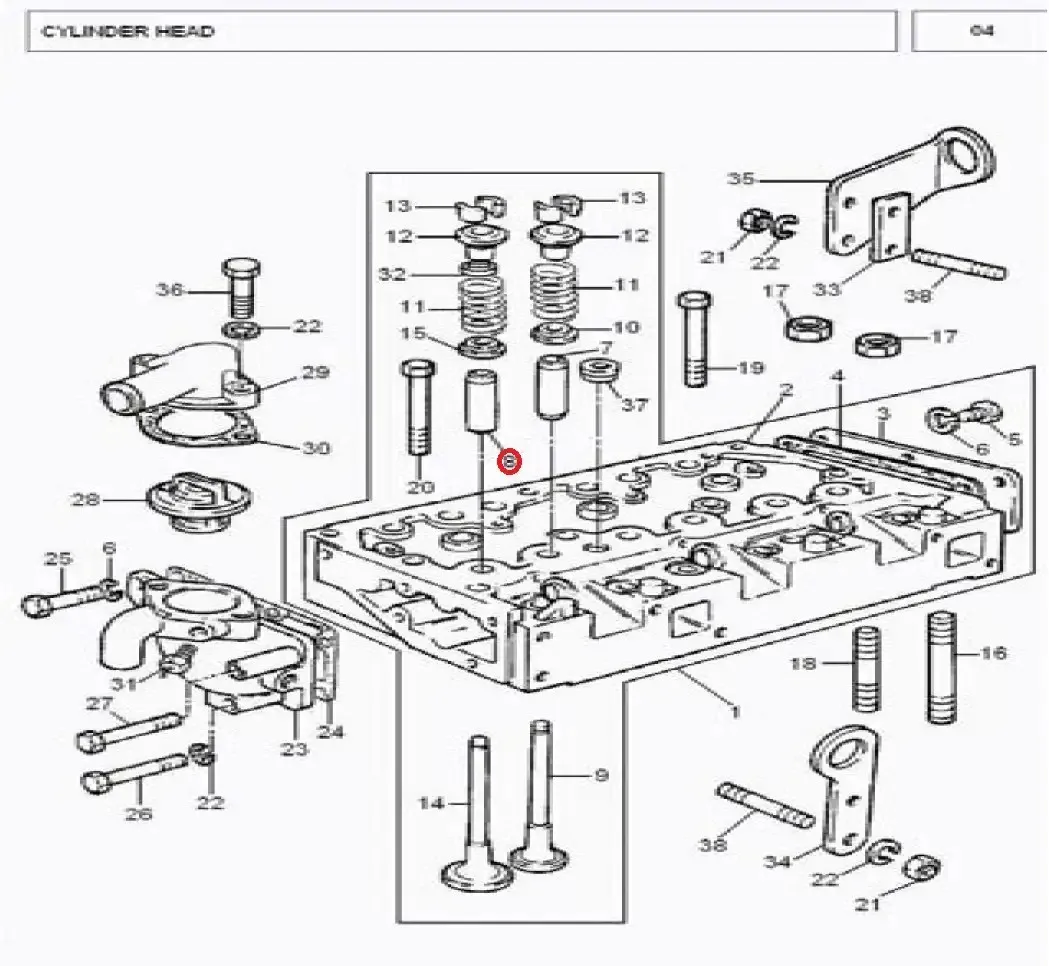 Diagram reference for Millat Massey Ferguson Tractor Spare Part 2 GUIDEINLET MF 260 1851021 U 3316 A 032 - Massey Ferguson tractor spare part