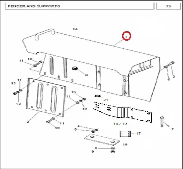 Diagram reference for Millat Massey Ferguson Tractor Spare Part 9 FENDERRHWITHMULTIPLEHOLES 3450091345009 - Massey Ferguson tractor spare part