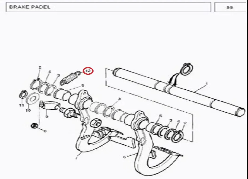 Diagram reference for Millat Massey Ferguson Tractor Spare Part 5 SP RING BRAKEPADEL 1130351113035 - Massey Ferguson tractor spare part