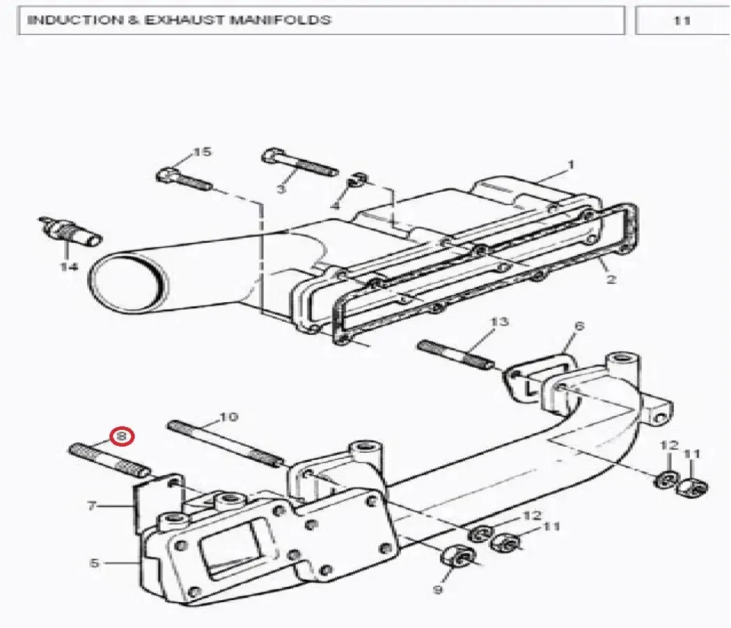 Diagram reference for Millat Massey Ferguson Tractor Spare Part 2 STUD 185042132514112 - Massey Ferguson tractor spare part
