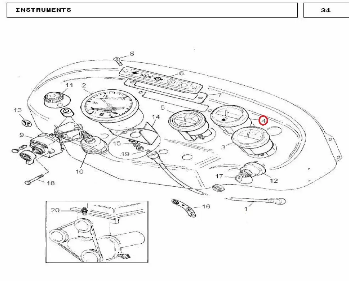 Diagram reference for Millat Massey Ferguson Tractor Spare Part GAUGEFUEL 2901011877717 - Massey Ferguson tractor spare part