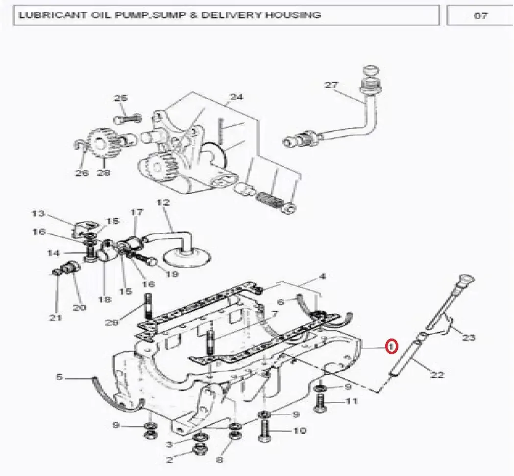 Diagram reference for Millat Massey Ferguson Tractor Spare Part 3 SUMP MF 260 185023137172483 - Massey Ferguson tractor spare part