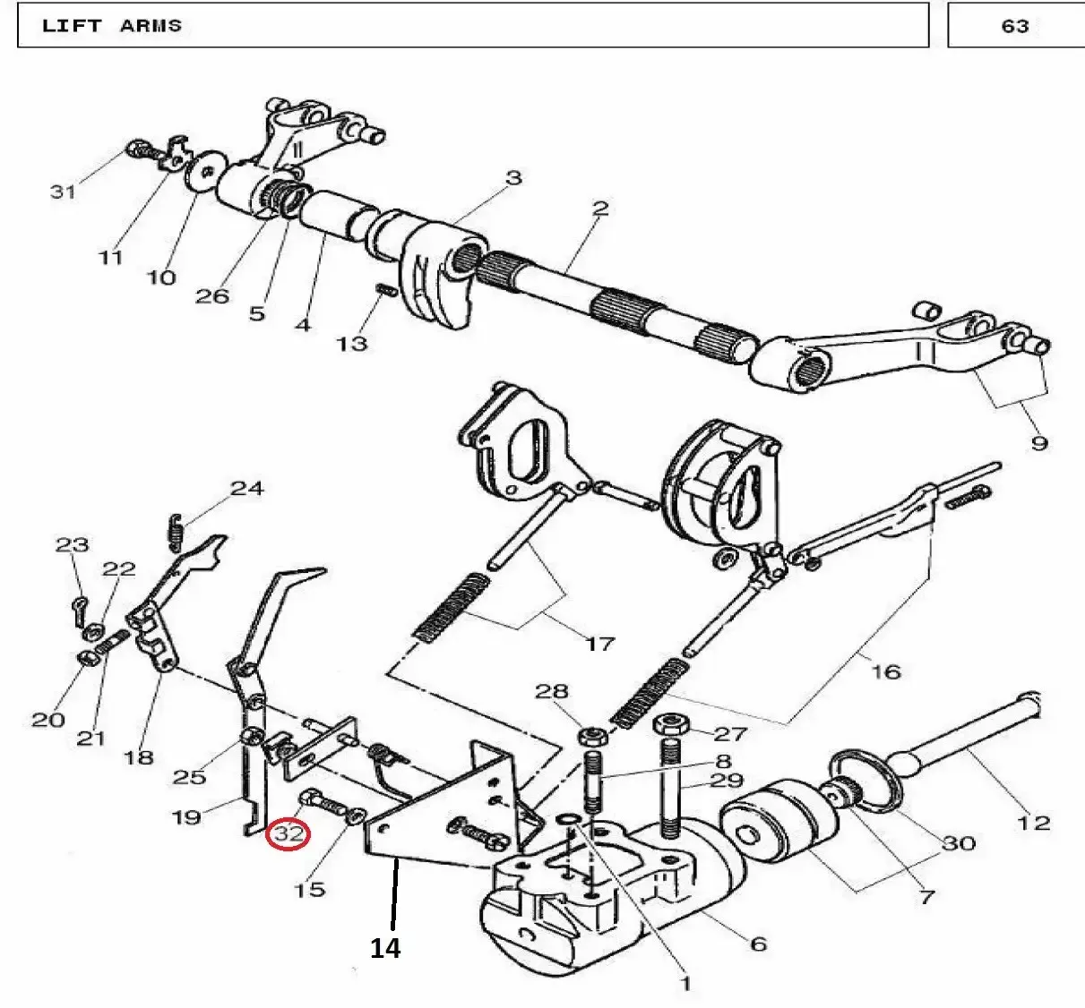 Diagram reference for Millat Massey Ferguson Tractor Spare Part SCREW 3816 X 5826031126031 - Massey Ferguson tractor spare part