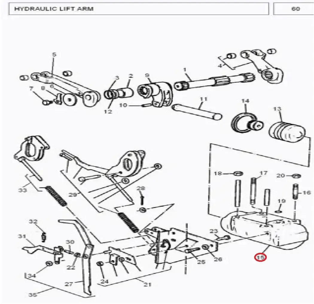 Diagram reference for Millat Massey Ferguson Tractor Spare Part 8 CYLINDERRAM MF 375 26305813599859 - Massey Ferguson tractor spare part