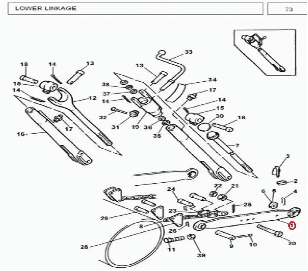 Diagram reference for Millat Massey Ferguson Tractor Spare Part 1 LINKLOWER MF 385 25311111863435 - Massey Ferguson tractor spare part