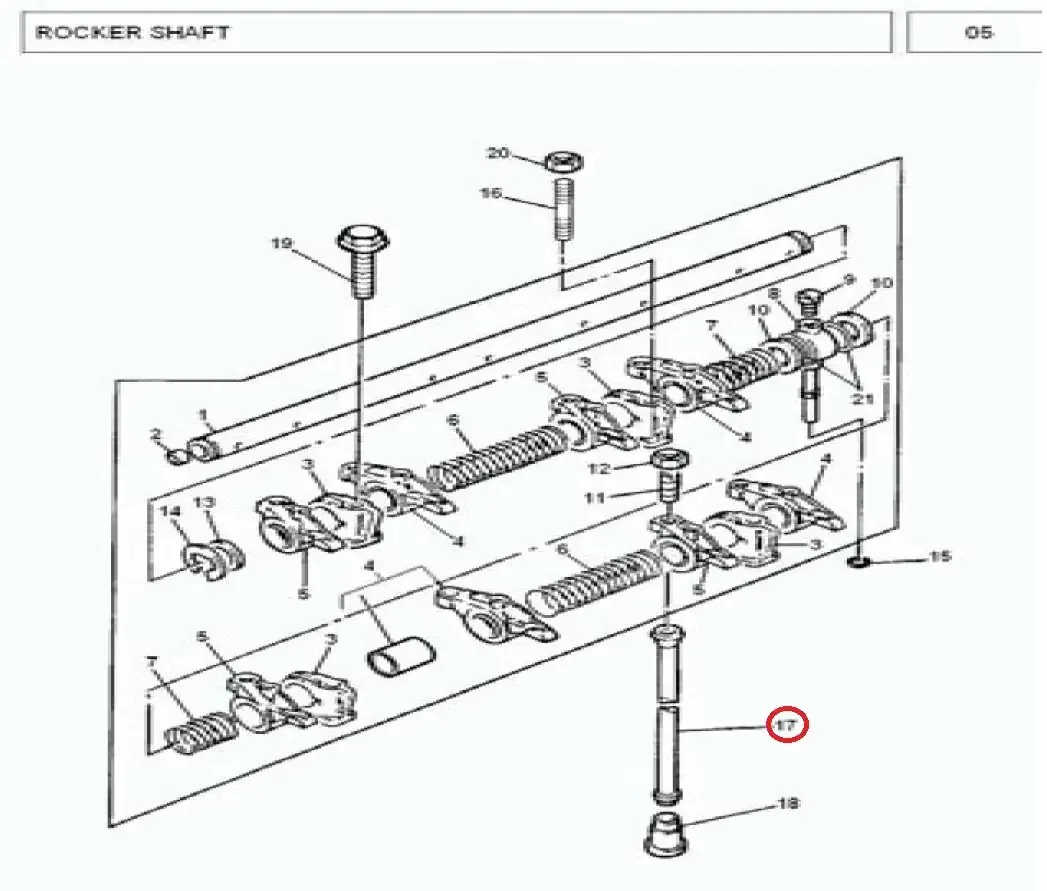 Diagram reference for Millat Massey Ferguson Tractor Spare Part 6 PUSH ROD 3751832261183226 - Massey Ferguson tractor spare part
