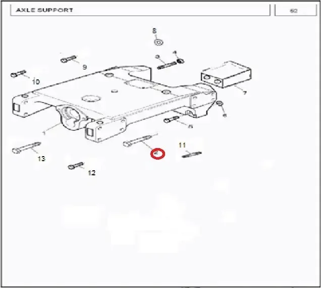 Diagram reference for Millat Massey Ferguson Tractor Spare Part 7 BOLT 5811 UNCX 1480471148047 - Massey Ferguson tractor spare part