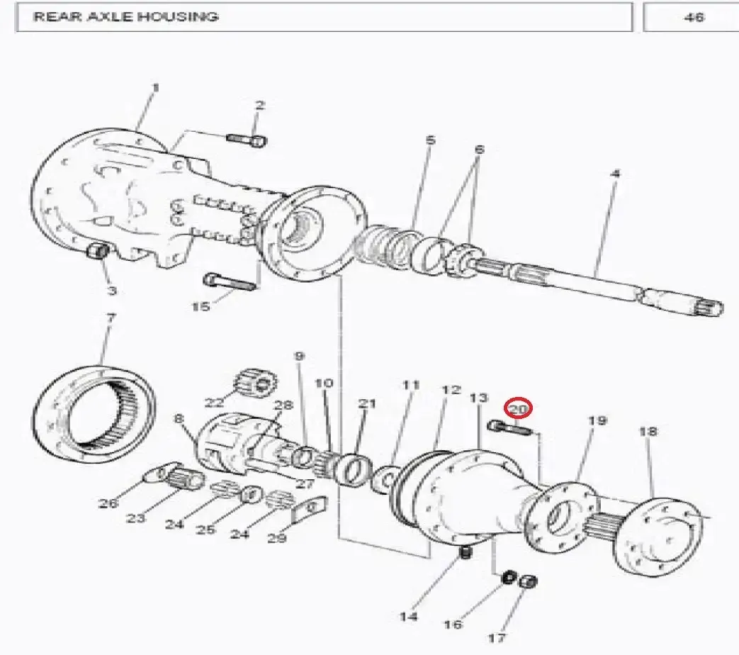 Diagram reference for Millat Massey Ferguson Tractor Spare Part 3 BOLT RWHEEL 1033431847416 - Massey Ferguson tractor spare part