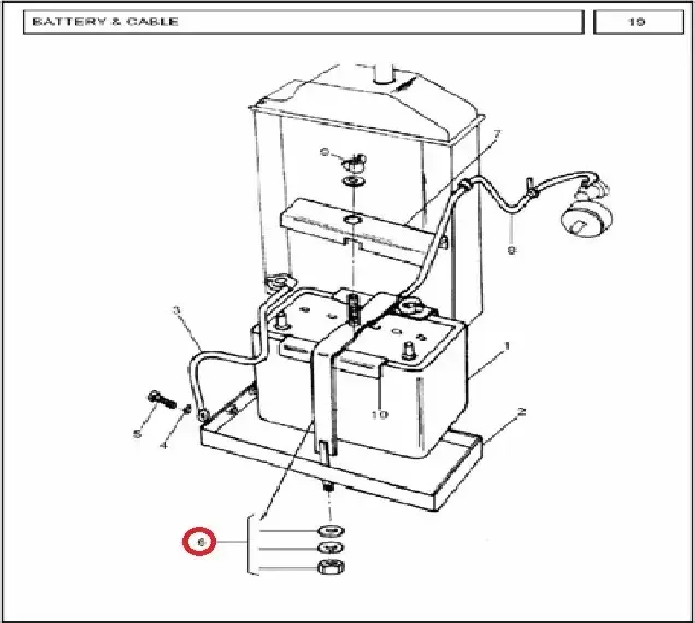 Diagram reference for Millat Massey Ferguson Tractor Spare Part 3 ASSYBATTERYRETAINER 31800316249213 - Massey Ferguson tractor spare part