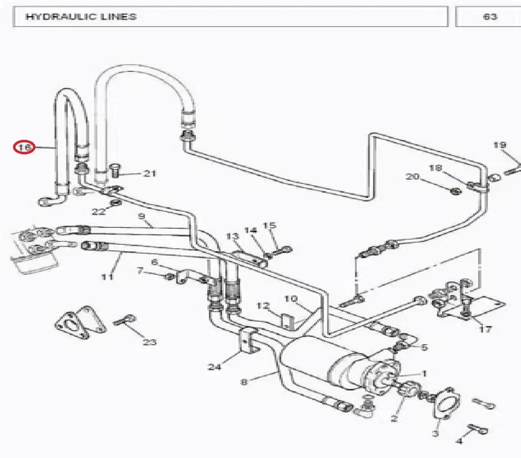 Diagram reference for Millat Massey Ferguson Tractor Spare Part 1 HOSE STEE RING 24304111696899 - Massey Ferguson tractor spare part