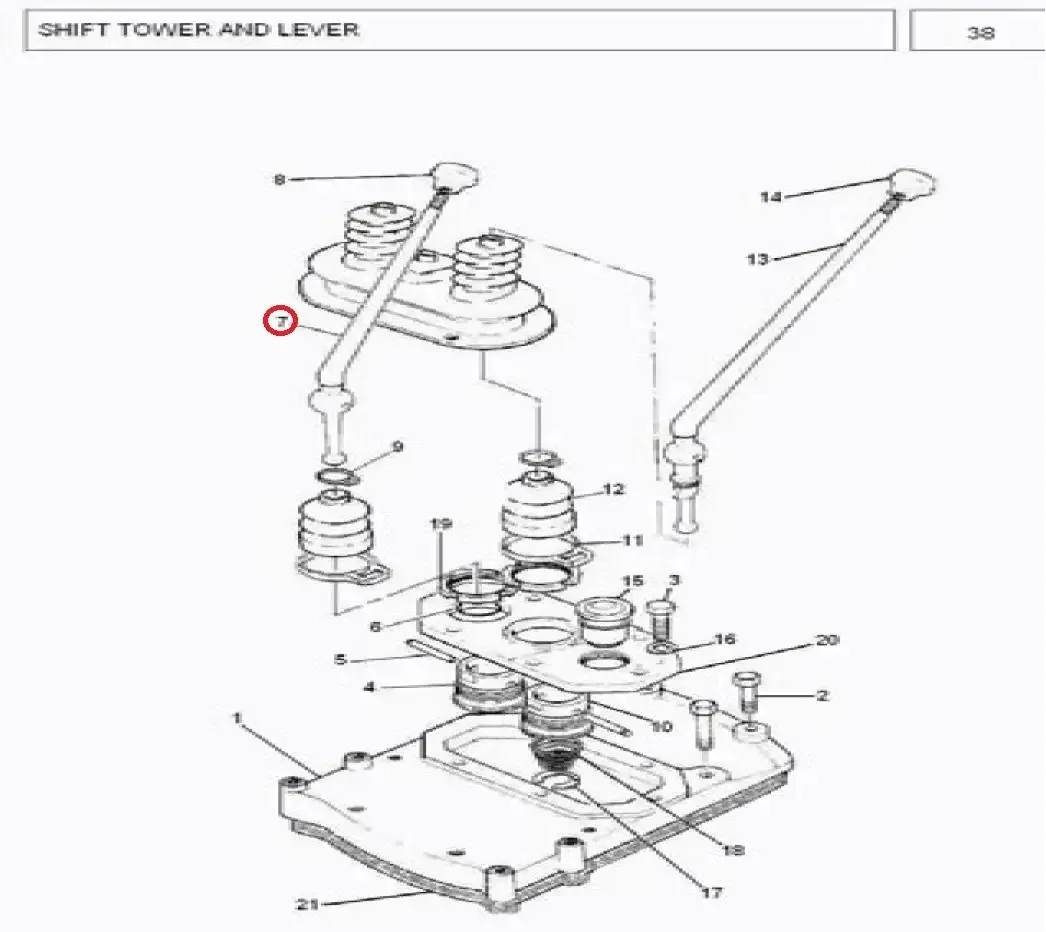 Diagram reference for Millat Massey Ferguson Tractor Spare Part 0 LEVER PLANETARYSHIFT 47304011696207 L - Massey Ferguson tractor spare part