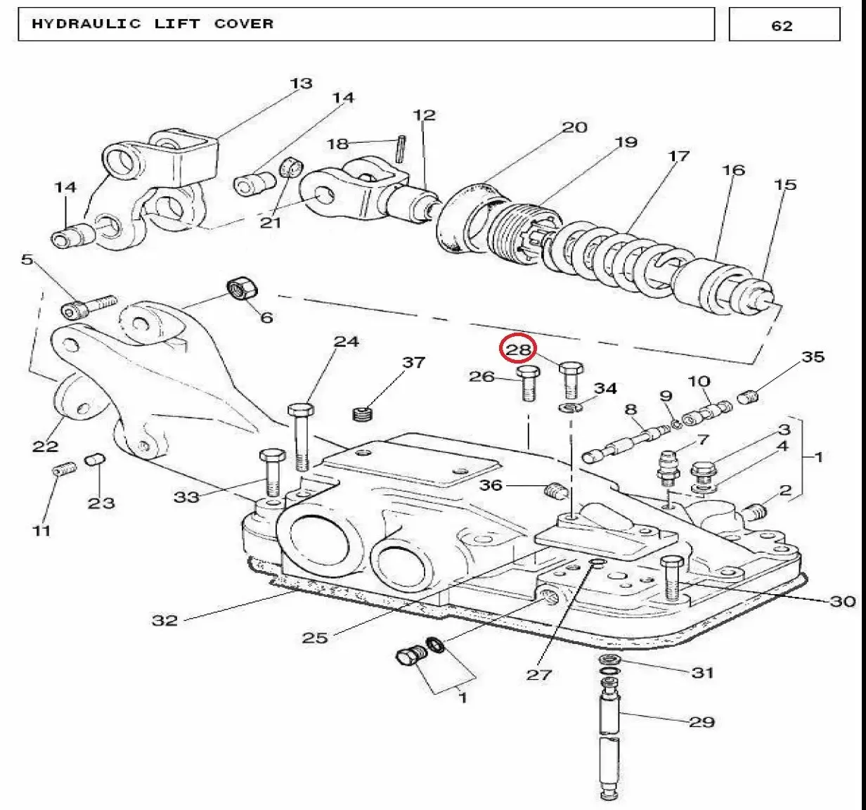 Diagram reference for Millat Massey Ferguson Tractor Spare Part BOLT 71614 UNC 2 AL 8926086126086 - Massey Ferguson tractor spare part