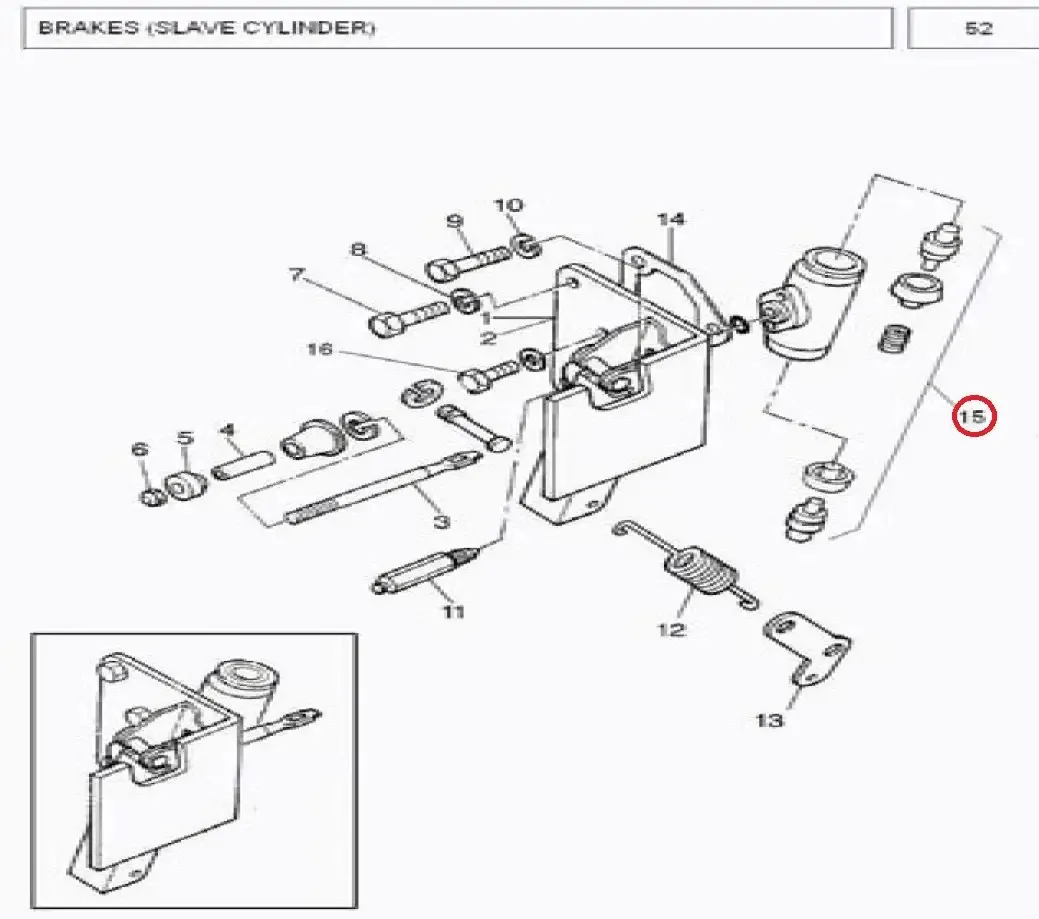 Diagram reference for Millat Massey Ferguson Tractor Spare Part 2 WHEELCYLINDER 38510369213477380 L - Massey Ferguson tractor spare part