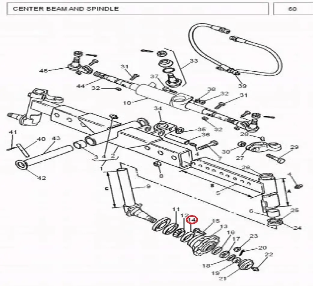 Diagram reference for Millat Massey Ferguson Tractor Spare Part 8 CUP BEA RING INNER 1430981143098 - Massey Ferguson tractor spare part