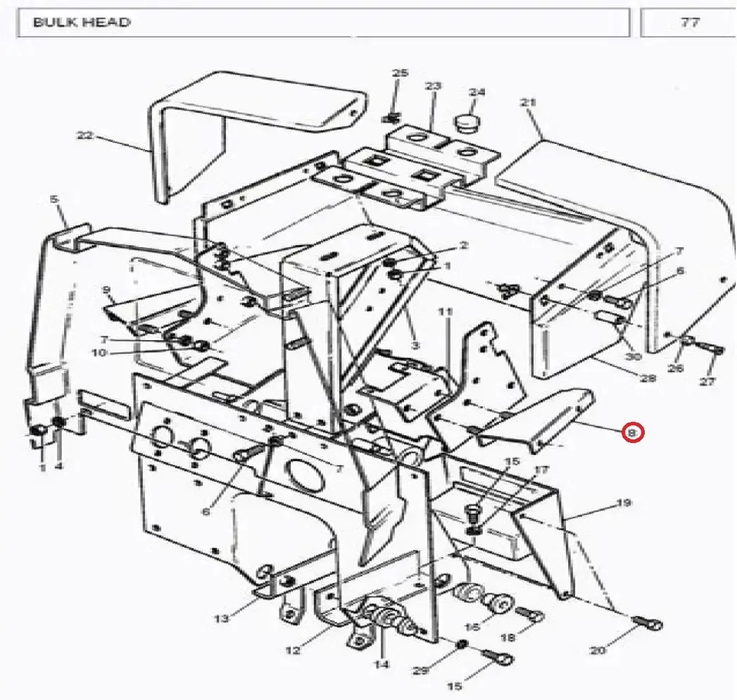Diagram reference for Millat Massey Ferguson Tractor Spare Part 0 BRACKET SUPPORT LH 16303011696794 - Massey Ferguson tractor spare part