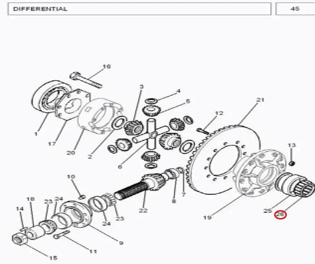 Diagram reference for Millat Massey Ferguson Tractor Spare Part 6 BEA RING CONEROLLER 1035861103586 - Massey Ferguson tractor spare part