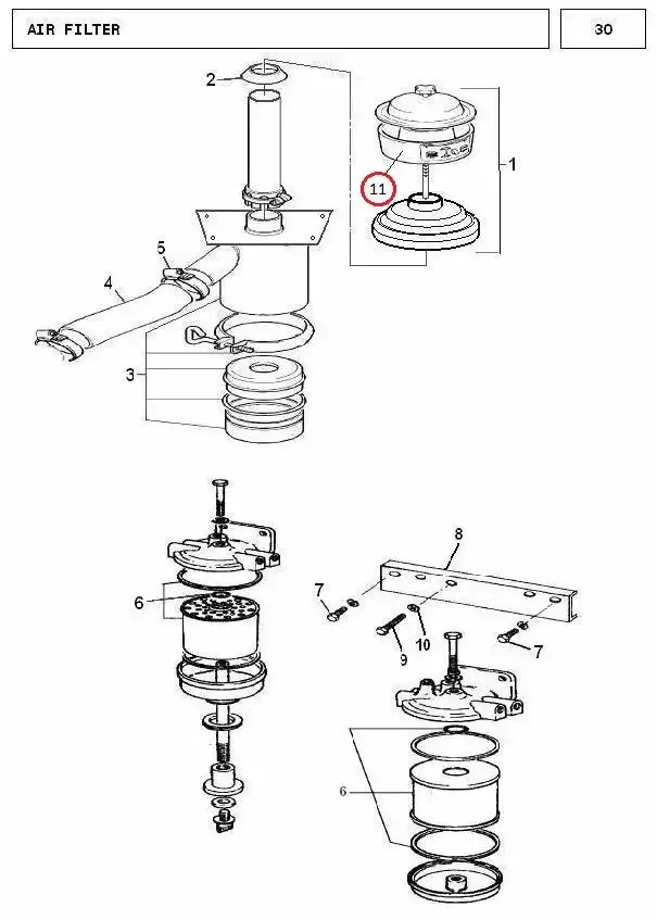 Diagram reference for Millat Massey Ferguson Tractor Spare Part 919 BOWLPRECLEANER 13473919 - Massey Ferguson tractor spare part