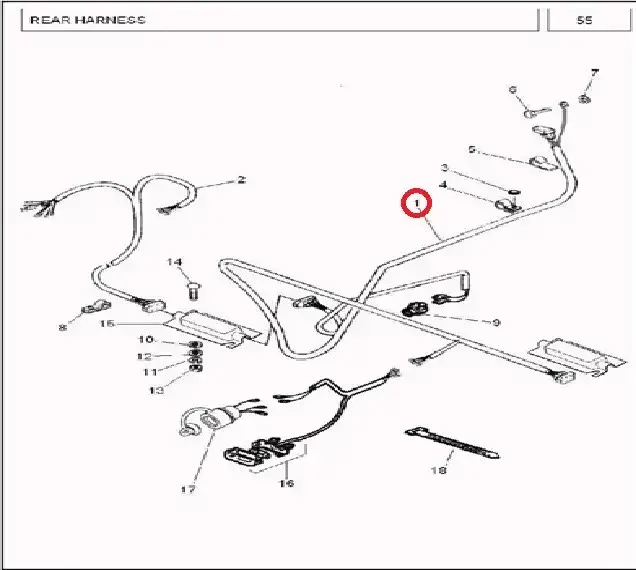 Diagram reference for Millat Massey Ferguson Tractor Spare Part ASSYHARNESSREAR 34188134188 - Massey Ferguson tractor spare part