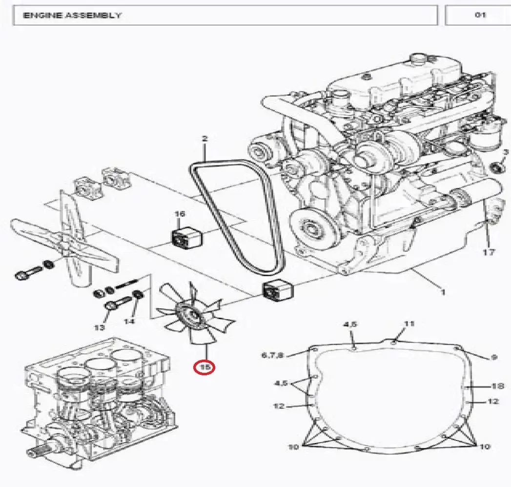Diagram reference for Millat Massey Ferguson Tractor Spare Part 2 FANPLASTIC MF 260 3503750021375002 - Massey Ferguson tractor spare part