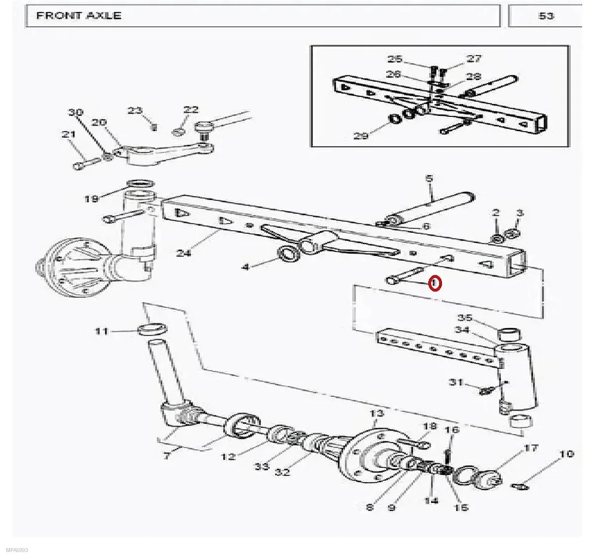 Millat Massey Ferguson Tractor Spare Part BOLT FRONTBEAM 14076114076 - Massey Ferguson tractor spare part