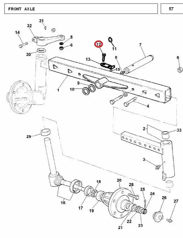 Diagram reference for Millat Massey Ferguson Tractor Spare Part SCREW 1220 UNF 2 A 14081114081 - Massey Ferguson tractor spare part